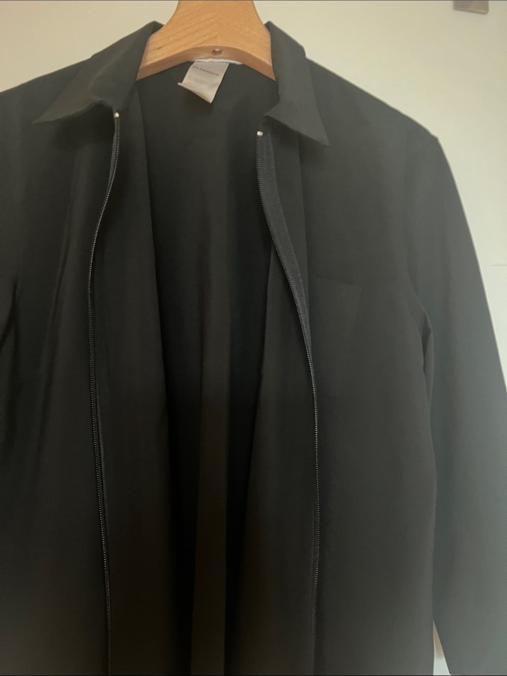 Jil Sander Black Zip-Front Blouse - Picture 3 of 4